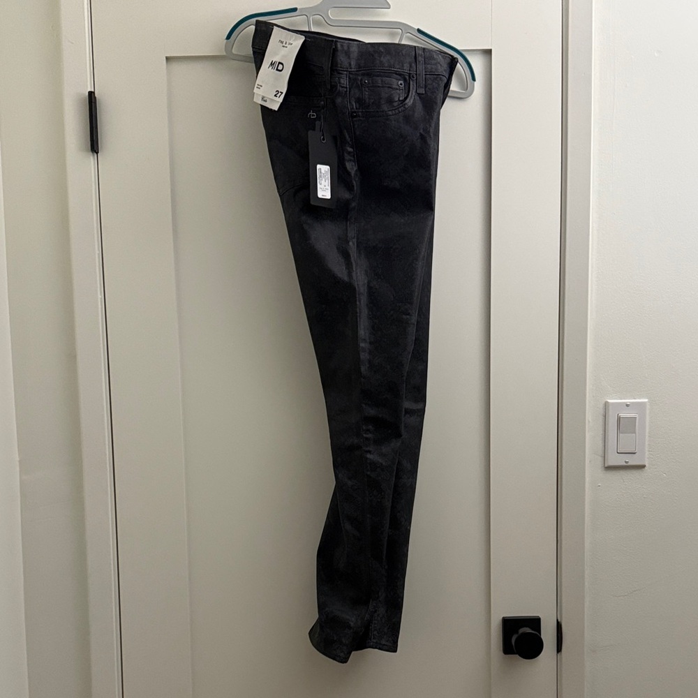 Rag & Bone Cate Mid-Rise Skinny Jeans Snake Foil Size 27 NWT